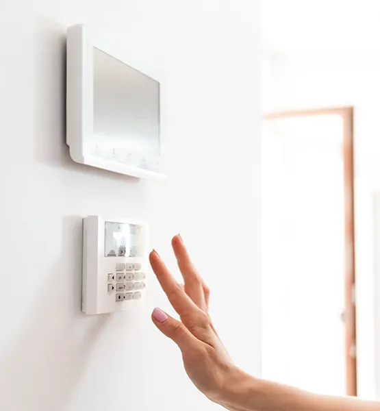 Alarm control equipment checked by a Wigan security engineer